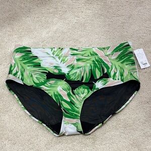 Tropical Leaf Print Women's Swim Bottom